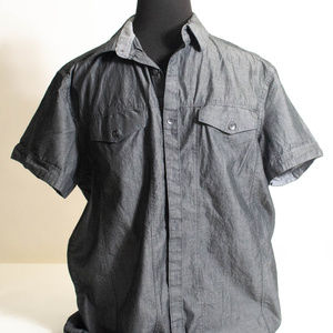 Men's Kenneth Cole Gray Short Sleeve Dress Shirt